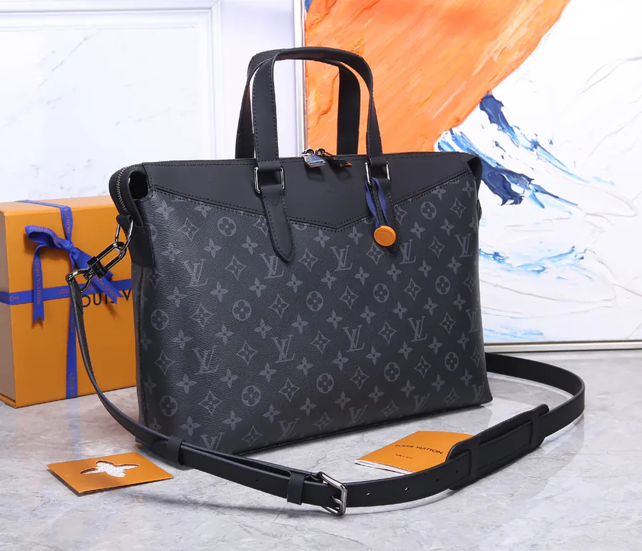 LV Men's Briefcase M40566, Fragment Design Lightning Logo