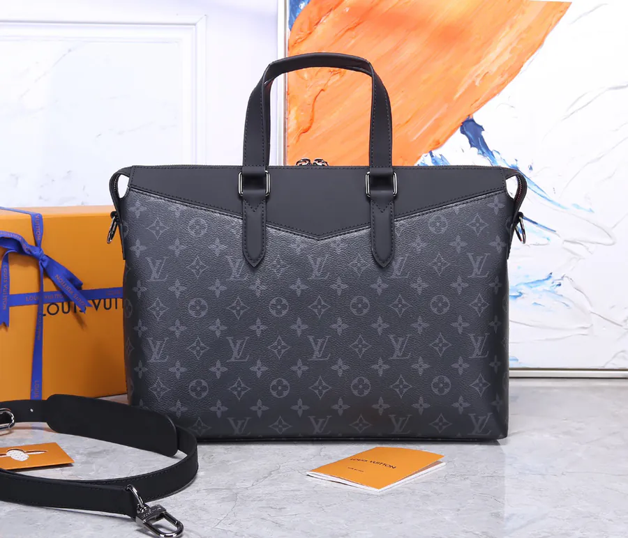 LV Men's Briefcase M40566, Fragment Design Lightning Logo