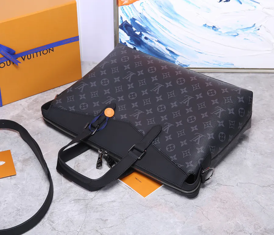 LV Men's Briefcase M40566, Fragment Design Lightning Logo