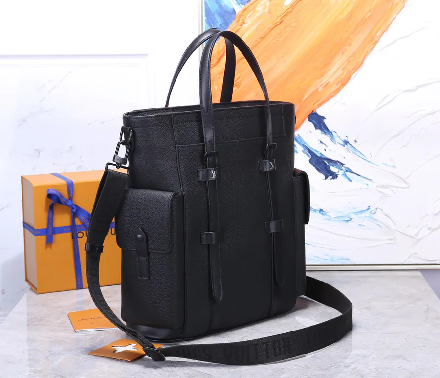 Christopher Tote Handbag Premium Original Black Full Leather