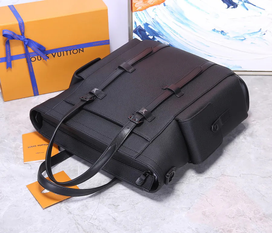 Christopher Tote Handbag Premium Original Black Full Leather