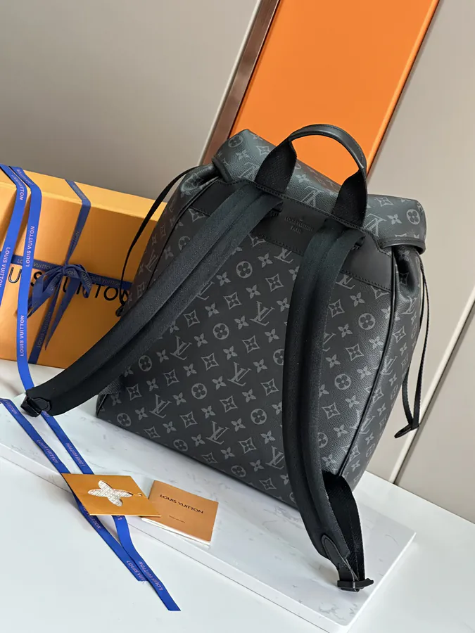 Montsouris Double Shoulder Bag with Monogram Eclipse Canvas and Leather Trim