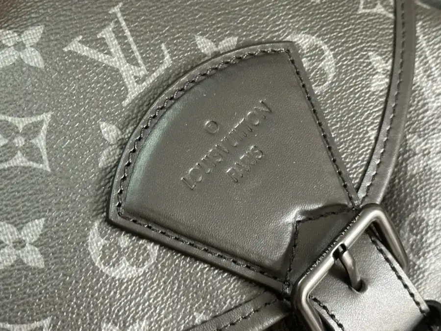 Montsouris Double Shoulder Bag with Monogram Eclipse Canvas and Leather Trim