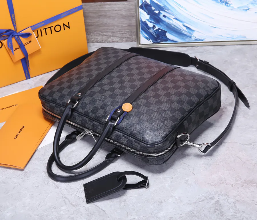 M41478 Black Damier Graphite Porte Documents Voyage