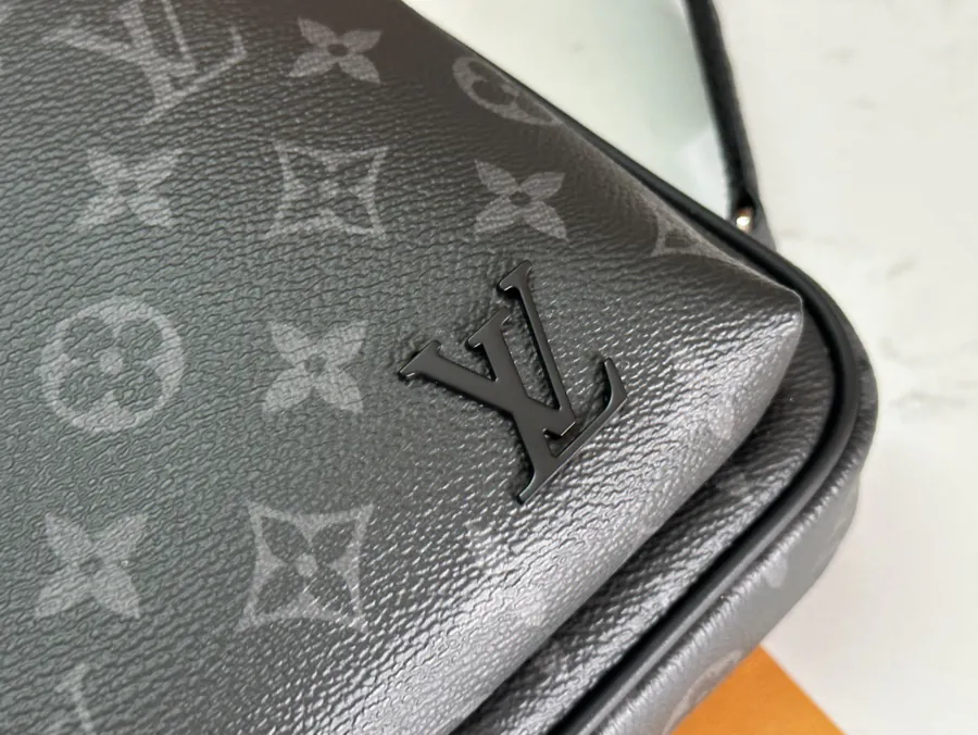 Avenue Shoulder Bag with Monogram Macassar Canvas and Leather Trim
