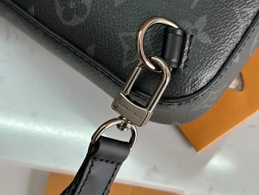 Avenue Shoulder Bag with Monogram Macassar Canvas and Leather Trim