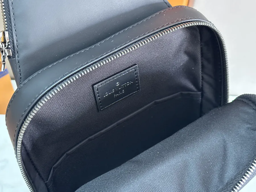 Avenue Shoulder Bag with Monogram Macassar Canvas and Leather Trim