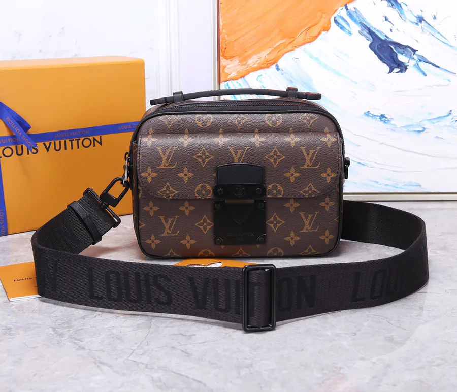 Original Monogram Assar Canvas S Lo Briefcase with Magnetic Lock