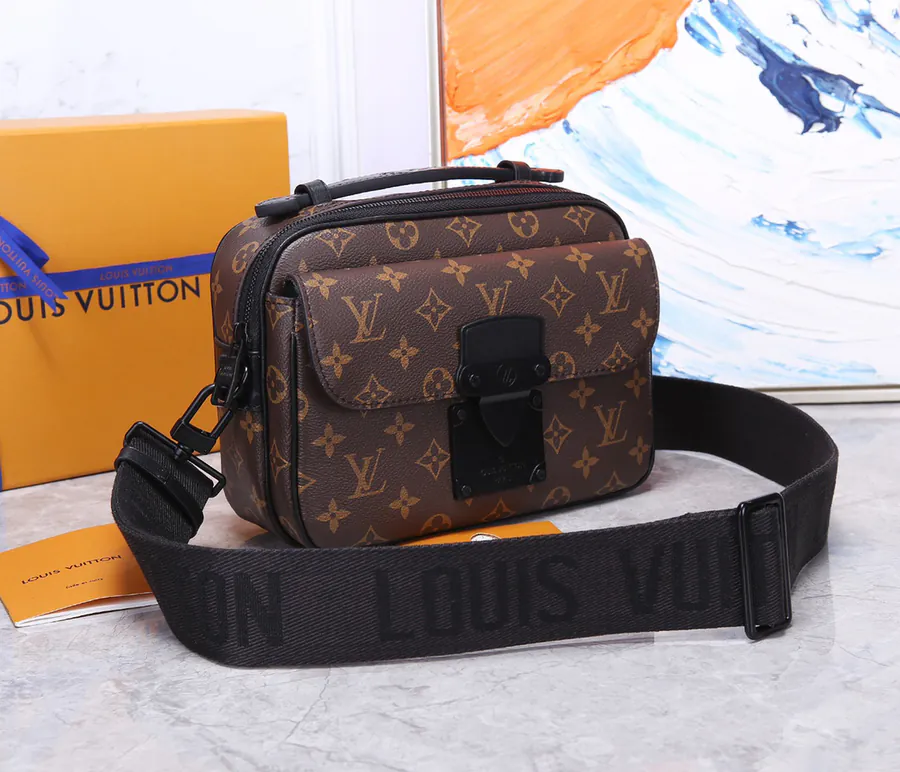 Original Monogram Assar Canvas S Lo Briefcase with Magnetic Lock