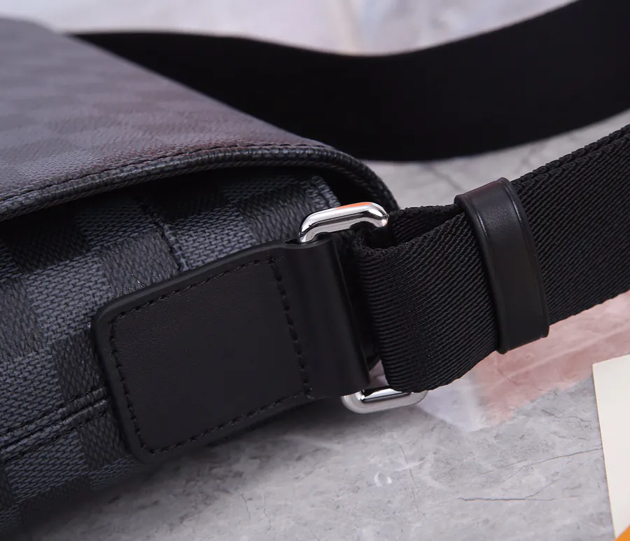 District Small Briefcase with Damier Graphite Canvas and Leather Trim
