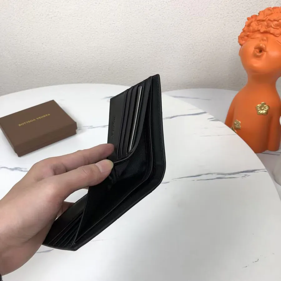 Bv Wallet in Grained Calfskin Minimalist Design