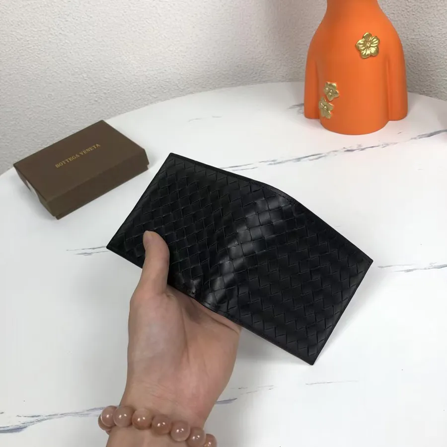P180 Bv Butterfly Wallet Compact, Handmade, Black