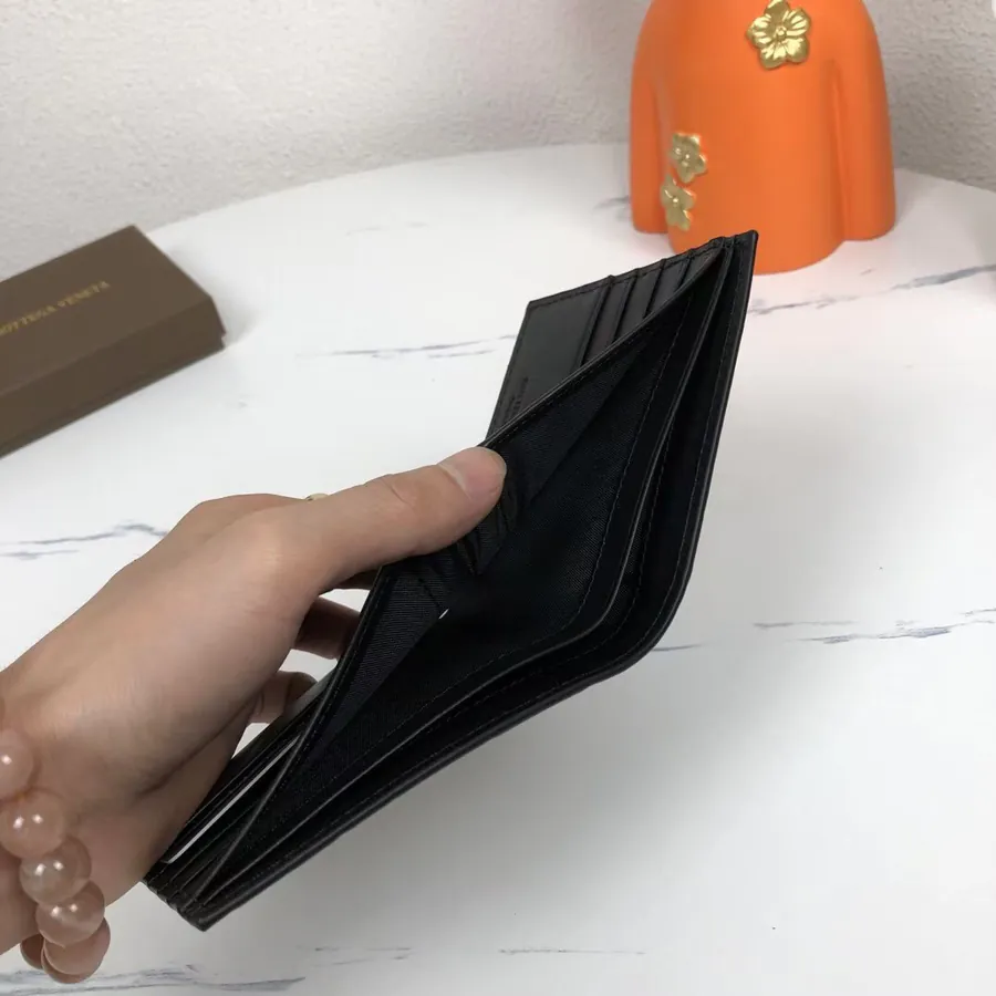 P180 Bv Butterfly Wallet Compact, Handmade, Black