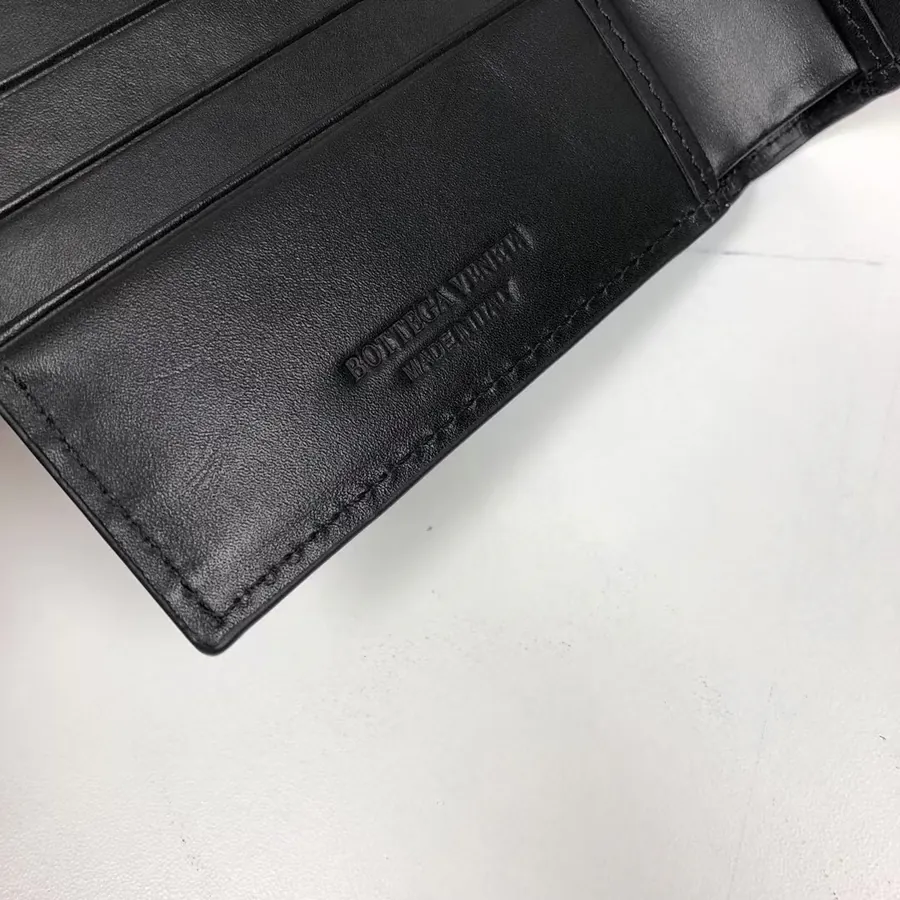 P180 Bv Butterfly Wallet Compact, Handmade, Black