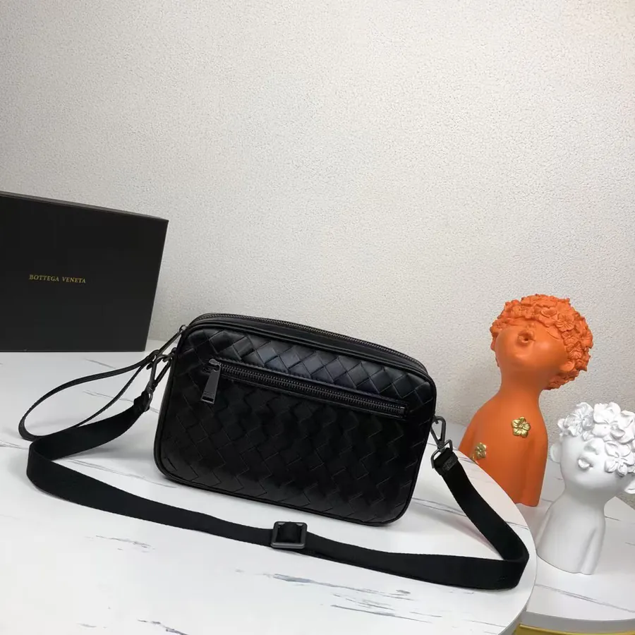 Bv New Classic Woven Leather Mini Messenger Bag, Crossbody & Handheld