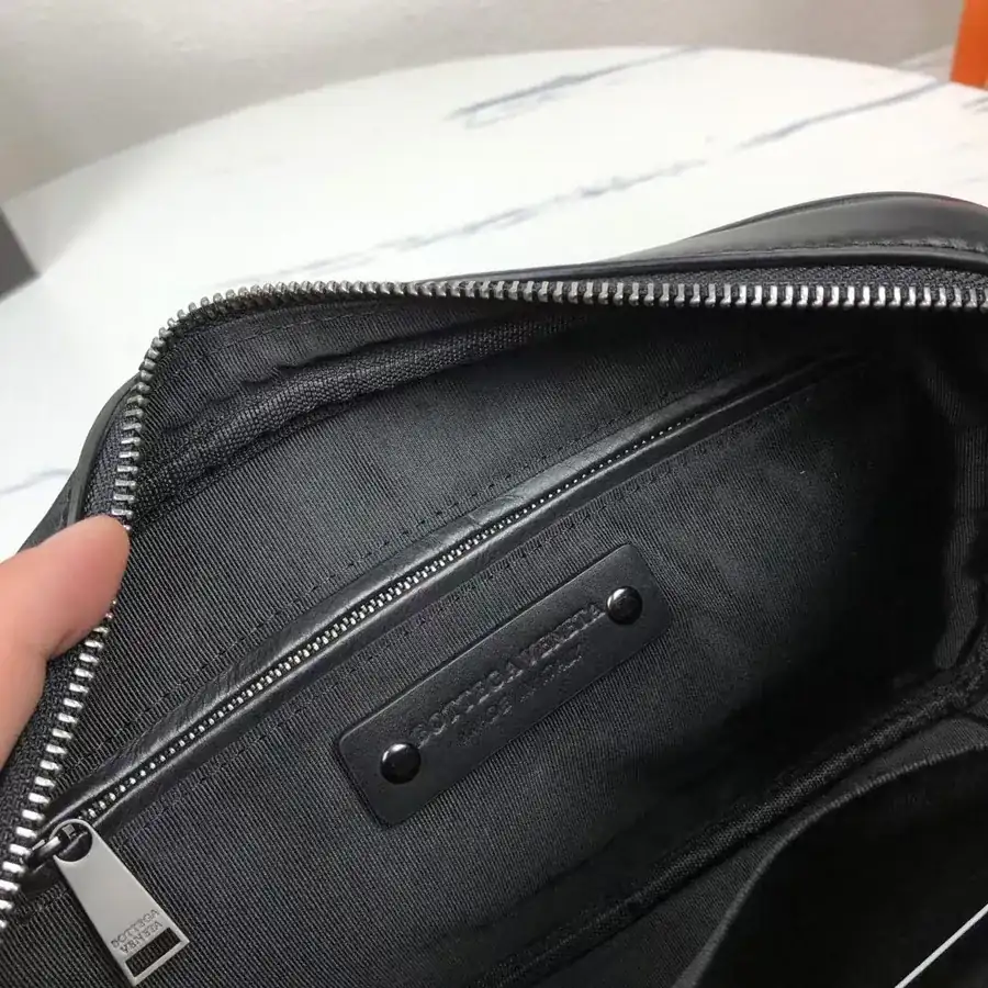 Bv New Classic Woven Leather Mini Messenger Bag