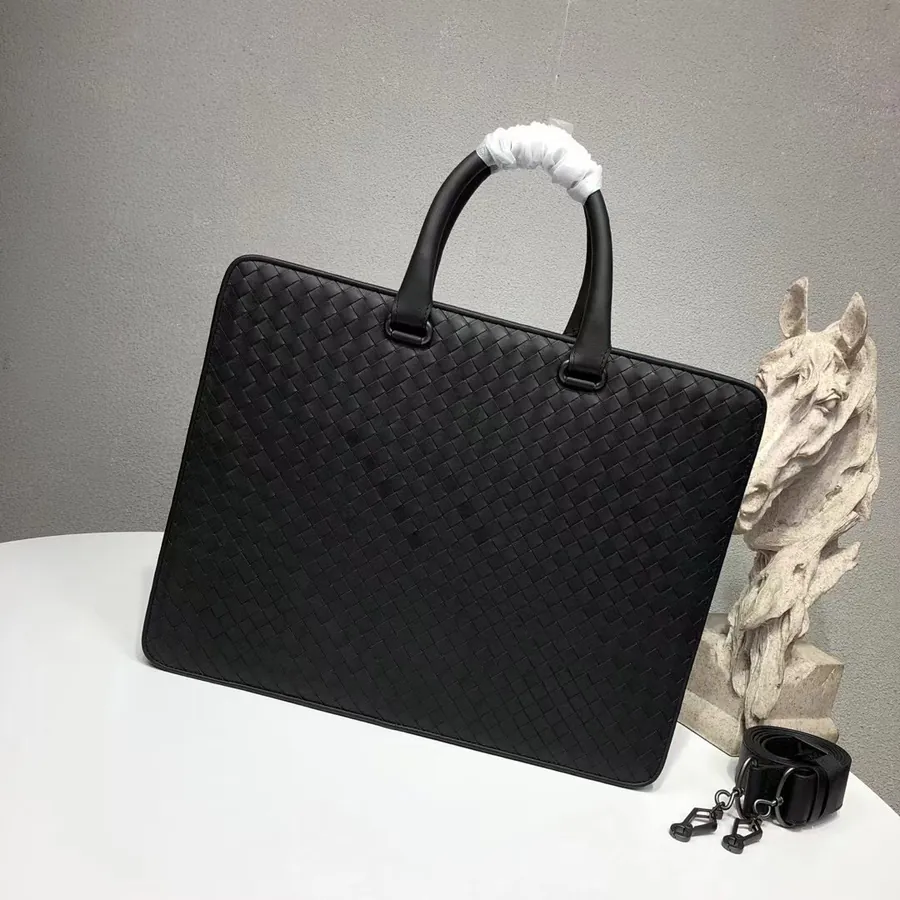 Bottega Veneta Men's Custom Briefcase Classic Design, Full Leather Trim