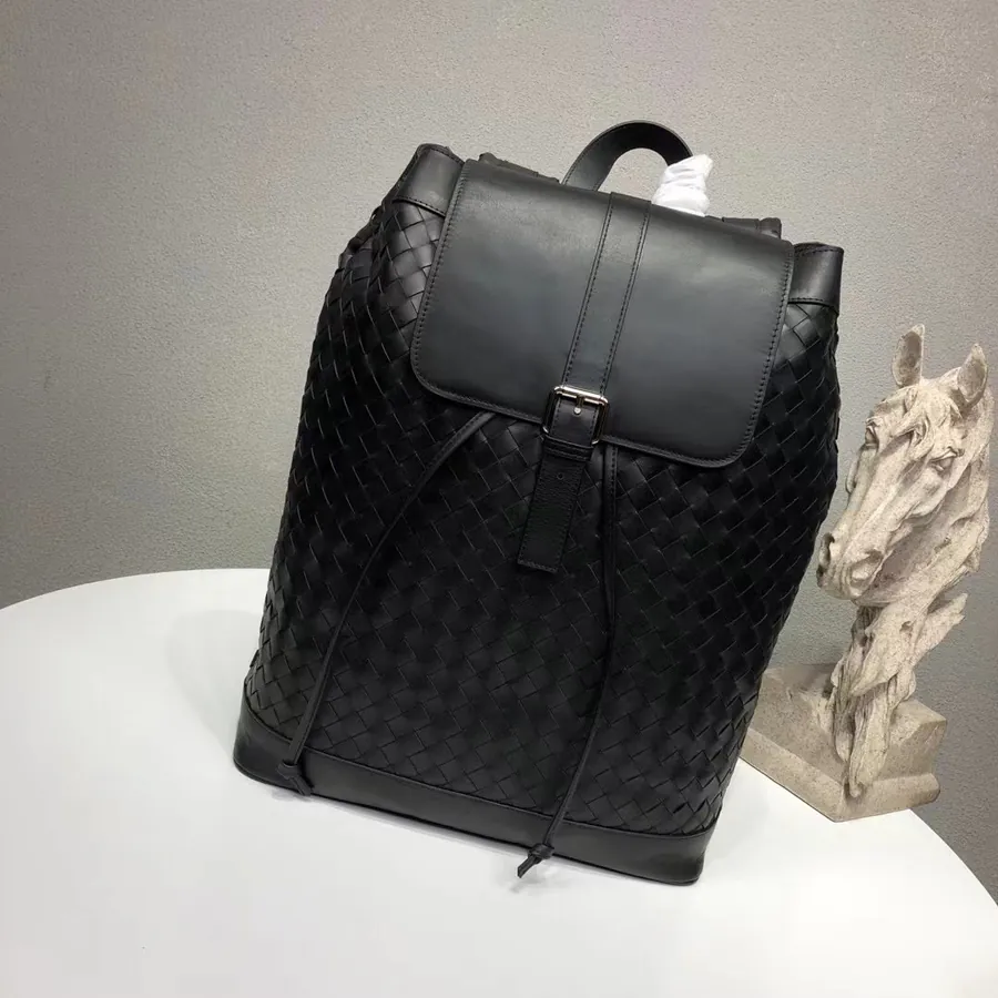 Bottega Veneta Men's Wax Calfskin Woven Backpack
