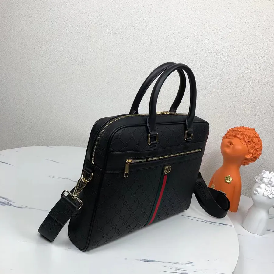 P520 G Family Double G Briefcase, Premium Leather, Stylish Business Bag
