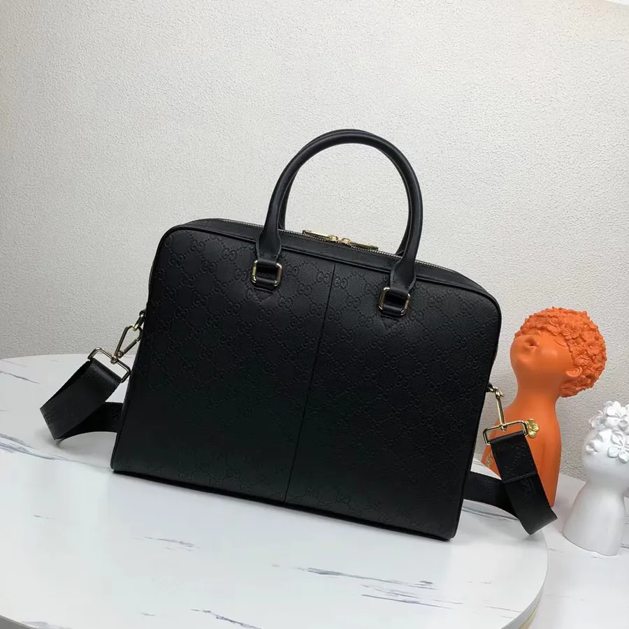 P520 G Family Double G Briefcase, Premium Leather, Stylish Business Bag