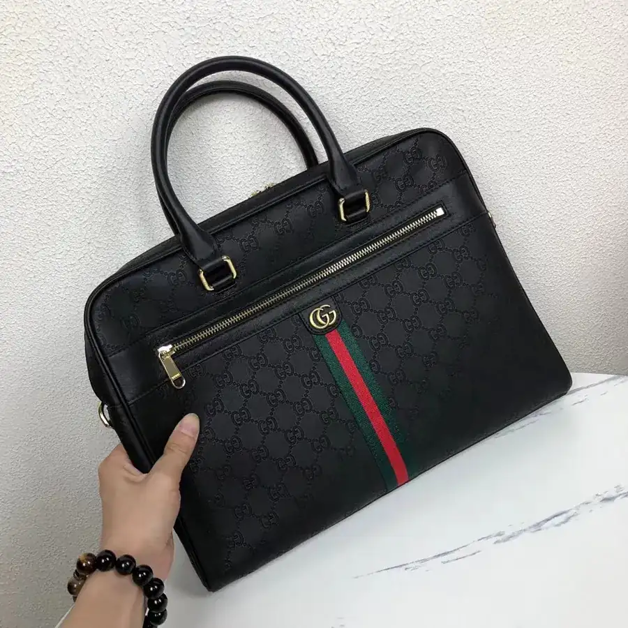 P520 G Family Double G Briefcase, Premium Leather, Stylish Business Bag