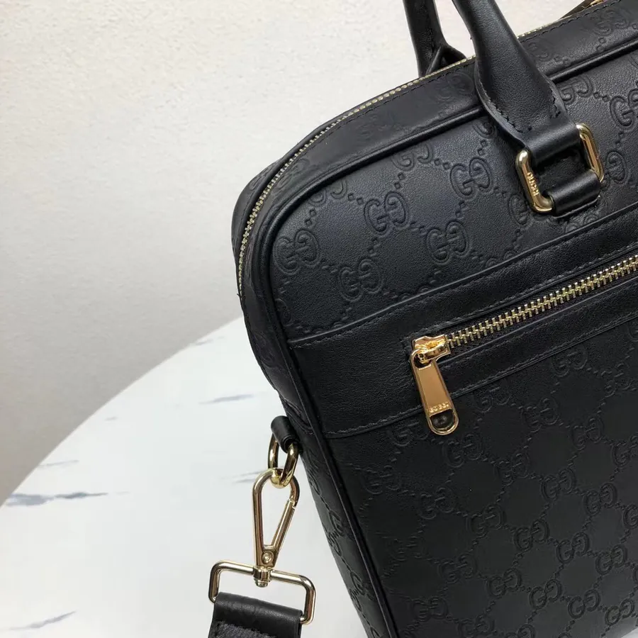 P520 G Family Double G Briefcase, Premium Leather, Stylish Business Bag