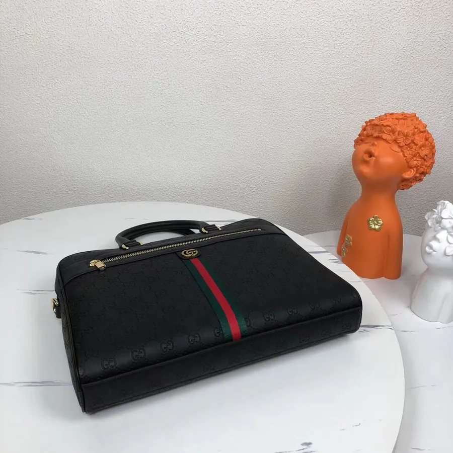 P520 G Family Double G Briefcase, Premium Leather, Stylish Business Bag