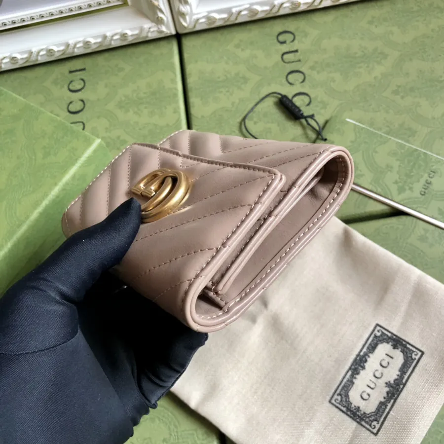 G Brand Card Holder with Retro Gold Metal Accents