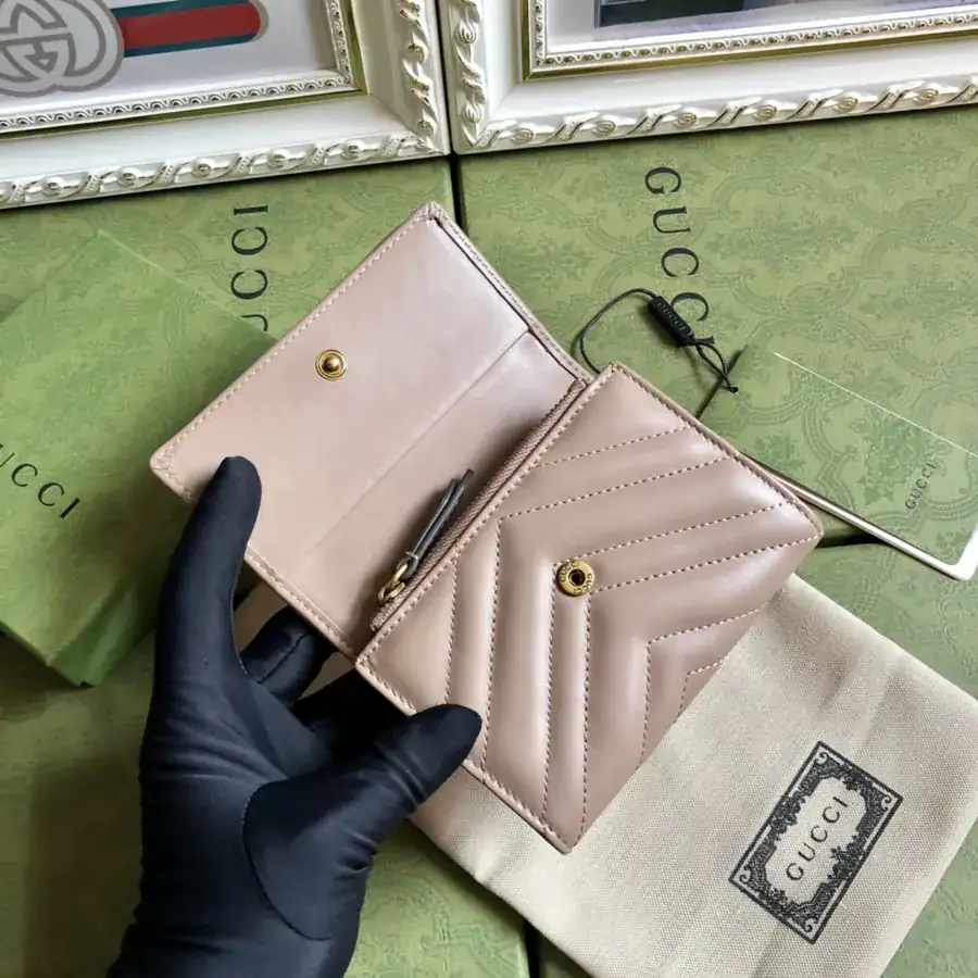 G Brand Card Holder with Retro Gold Metal Accents