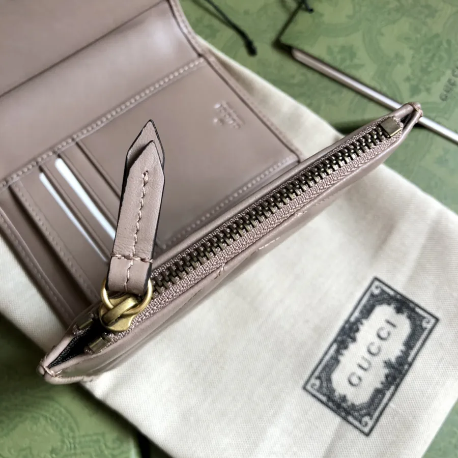 G Brand Card Holder with Retro Gold Metal Accents