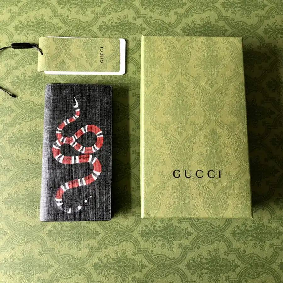 G Brand Premium Wallet with Red Snake Embroidery