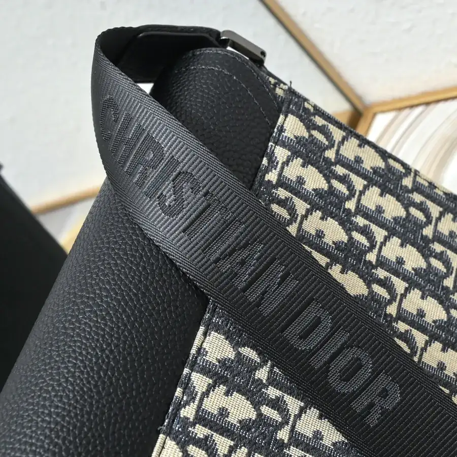 Mini Saddle Messenger Bag in Black Grained Calfskin