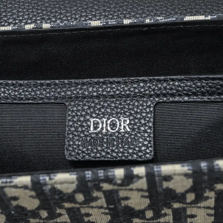 Mini Saddle Messenger Bag in Black Grained Calfskin