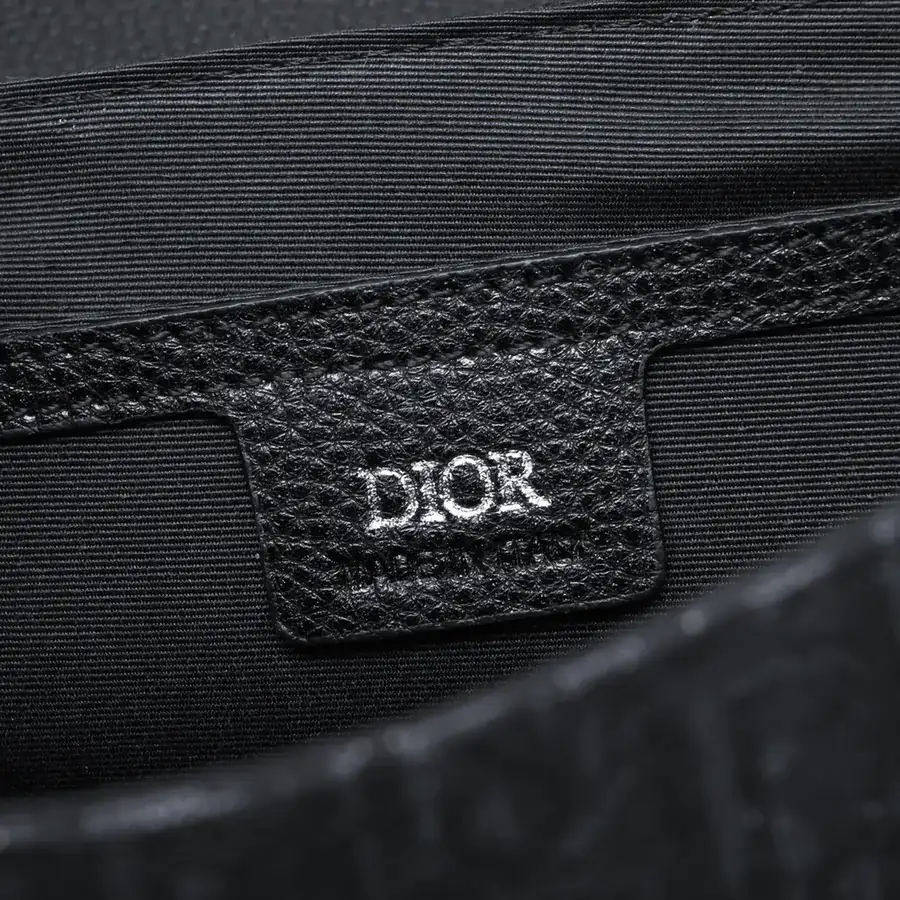 Mini Saddle Messenger Bag in Black Grained Calfskin