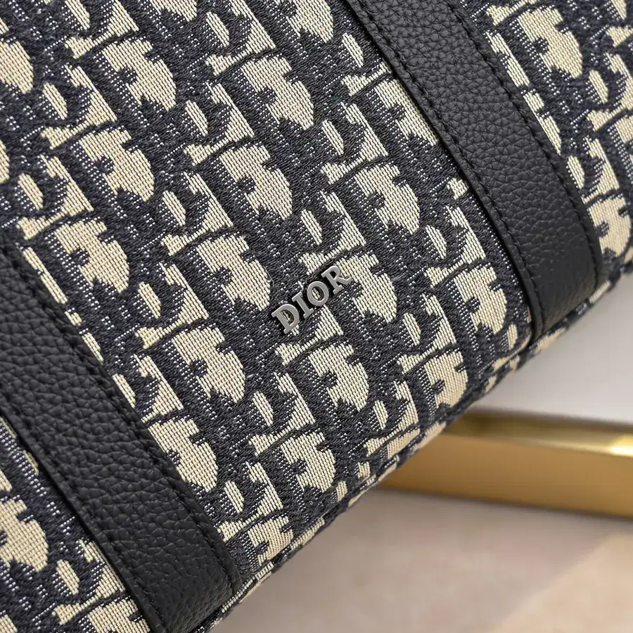 East West Handbag with Black Oblique Print