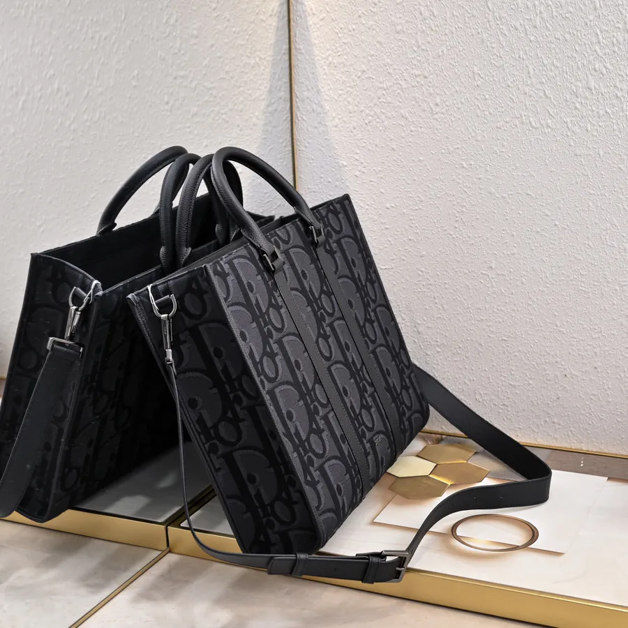 East West Handbag in Black Oblique Fabric
