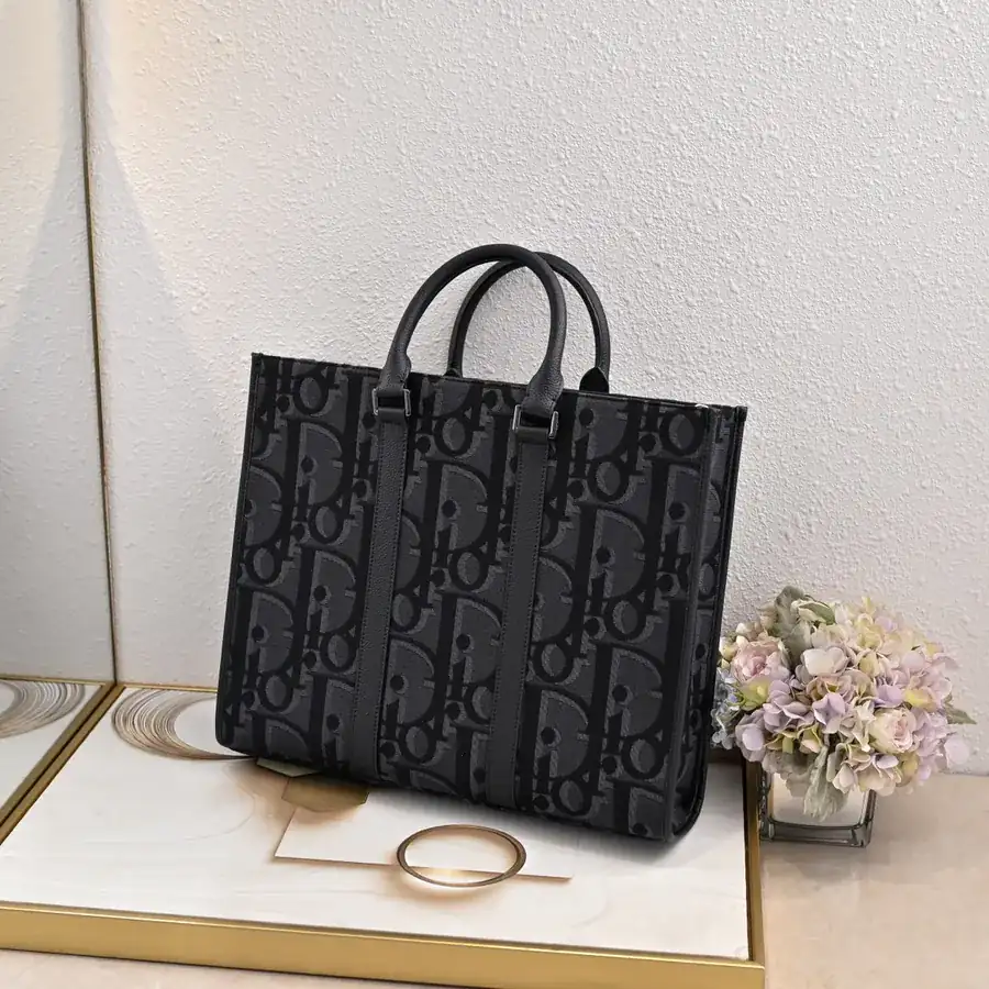 East West Handbag in Black Oblique Fabric