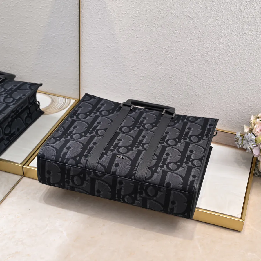 East West Handbag in Black Oblique Fabric