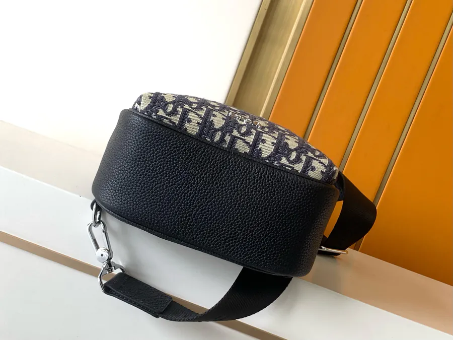 Blue D Bucket Bag Premium Leather Crossbody