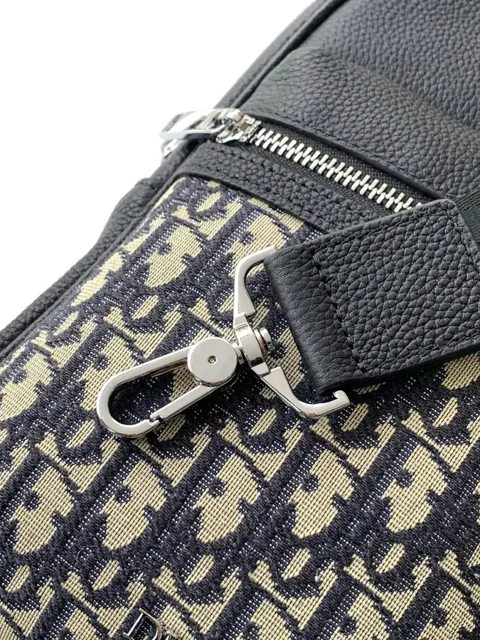 Blue D Bucket Bag Premium Leather Crossbody