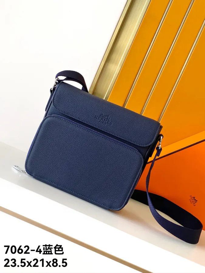 Blue Premium Original Emma Italian Top Grain Calfskin Bag