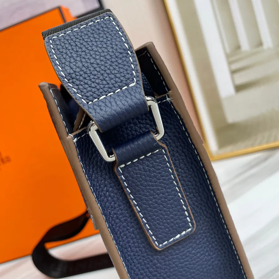 Original Blue Emma Italian Top Grain Calfskin Handbag