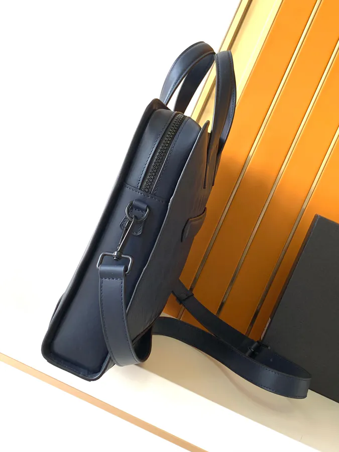 Montblanc Classic Craft Series Executive Briefcase in Premium Blue Grained Calfskin