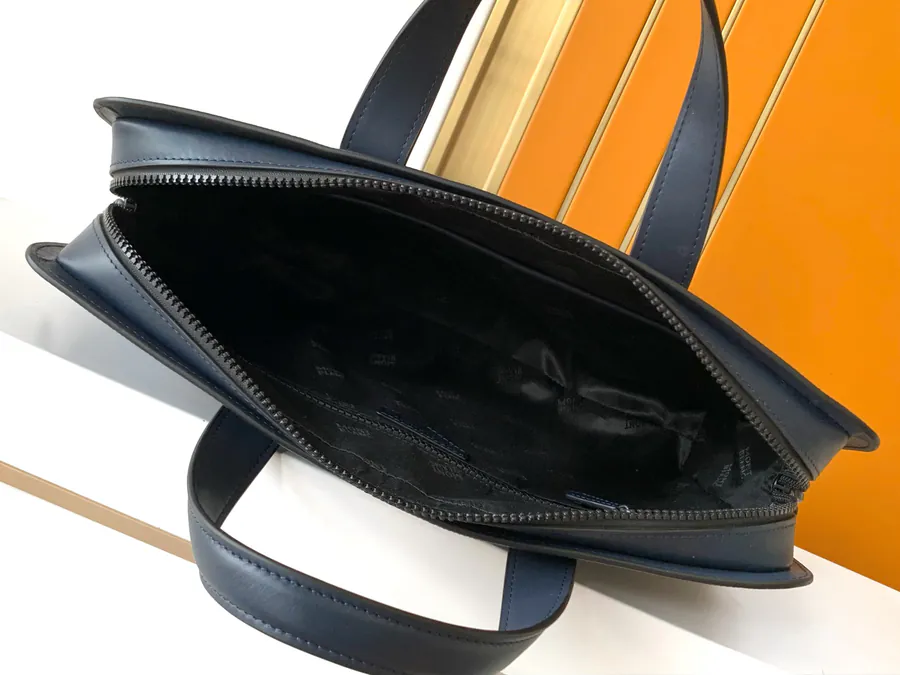 Montblanc Classic Craft Series Executive Briefcase in Premium Blue Grained Calfskin