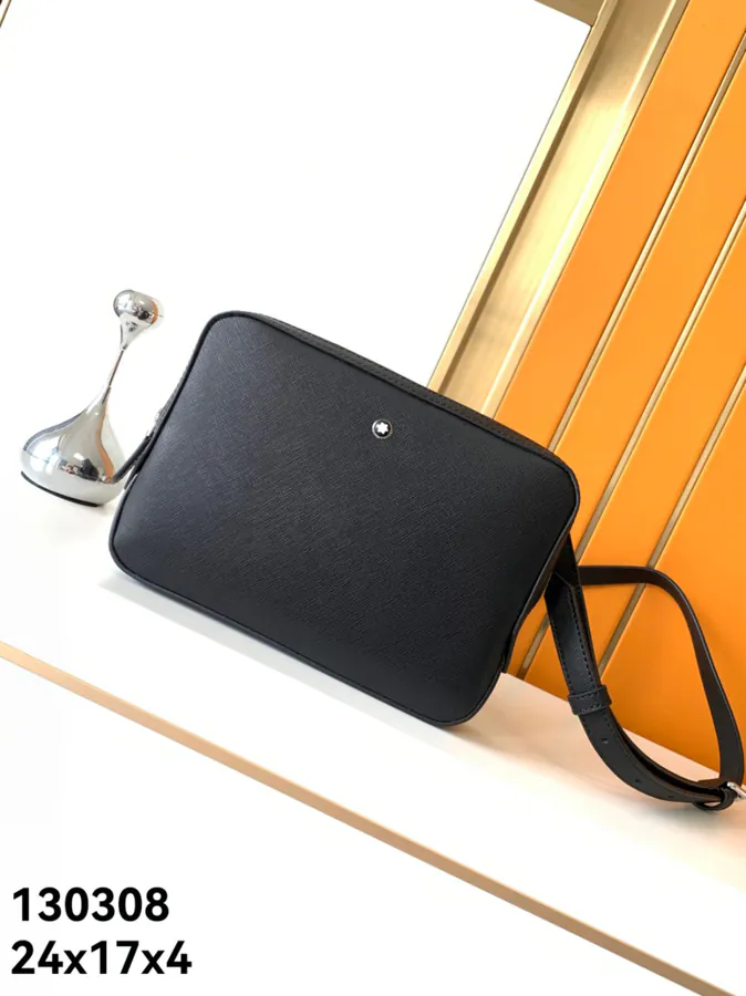 Montblanc Classic Craft Series Bucket Bag in Black Grained Calfskin