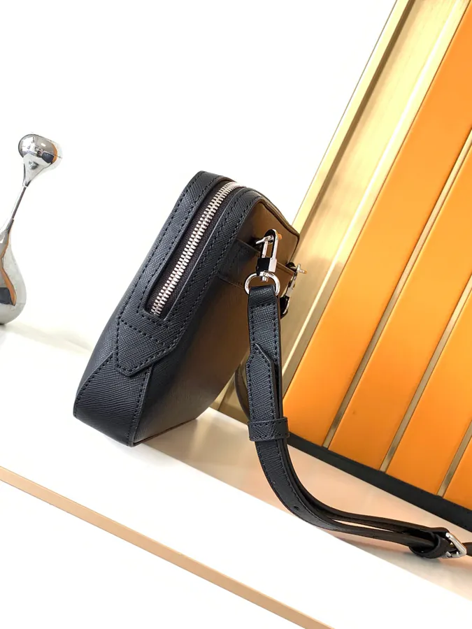 Montblanc Classic Craft Series Bucket Bag in Black Grained Calfskin