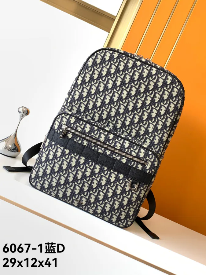 Premium Blue D Double Shoulder Bag with Logo Hardware