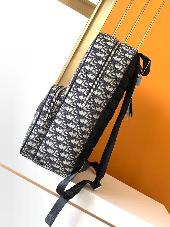 Premium Blue D Double Shoulder Bag with Logo Hardware