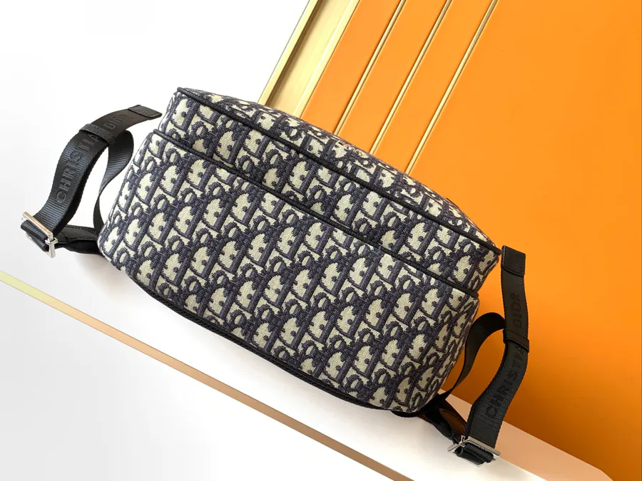 Premium Blue D Double Shoulder Bag with Logo Hardware