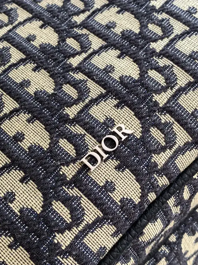 Premium Blue D Double Shoulder Bag with Logo Hardware